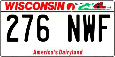 WI license plate 276NWF
