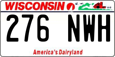 WI license plate 276NWH