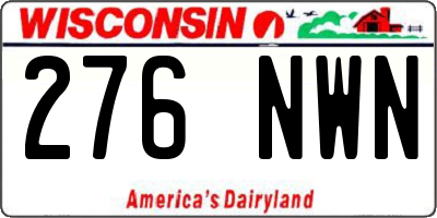 WI license plate 276NWN