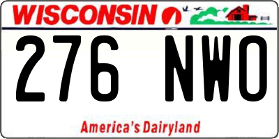 WI license plate 276NWO