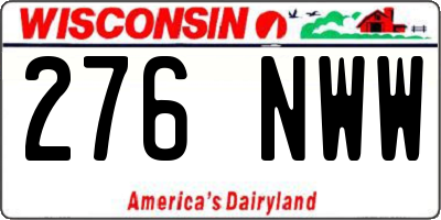 WI license plate 276NWW