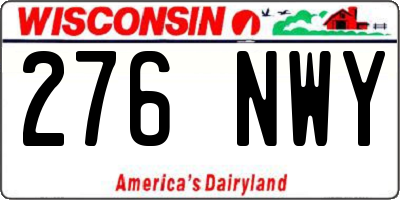 WI license plate 276NWY