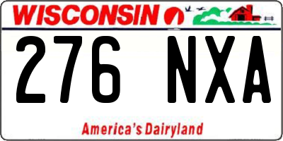 WI license plate 276NXA
