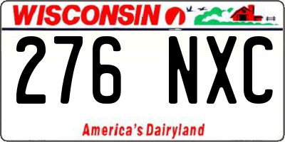 WI license plate 276NXC