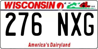 WI license plate 276NXG