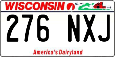 WI license plate 276NXJ