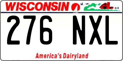 WI license plate 276NXL
