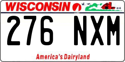 WI license plate 276NXM