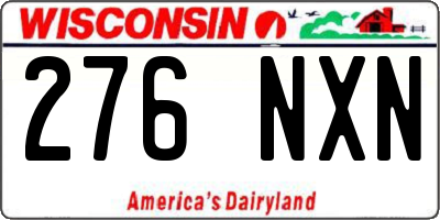 WI license plate 276NXN
