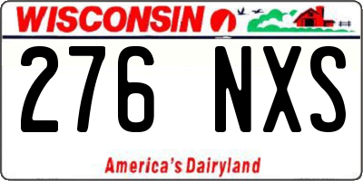 WI license plate 276NXS