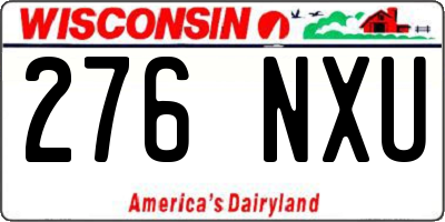 WI license plate 276NXU