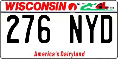 WI license plate 276NYD