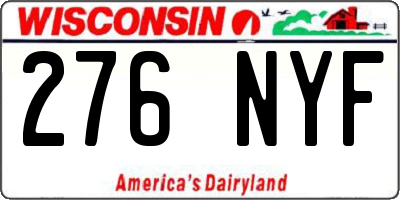 WI license plate 276NYF