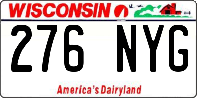 WI license plate 276NYG