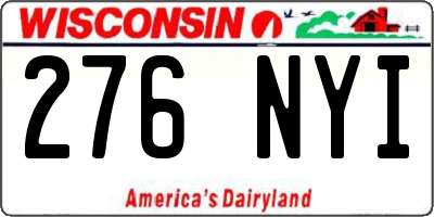 WI license plate 276NYI