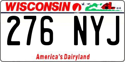 WI license plate 276NYJ