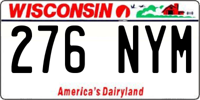 WI license plate 276NYM