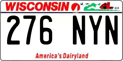 WI license plate 276NYN