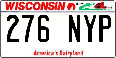 WI license plate 276NYP