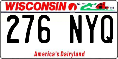WI license plate 276NYQ