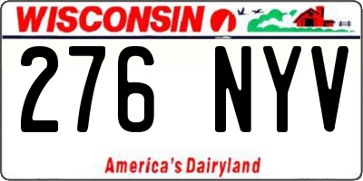 WI license plate 276NYV