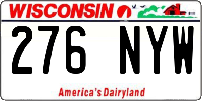 WI license plate 276NYW