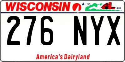 WI license plate 276NYX