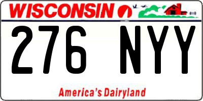 WI license plate 276NYY