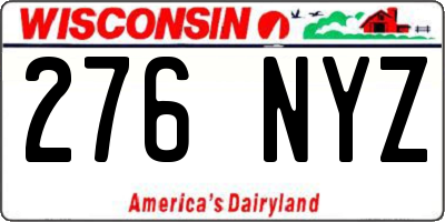 WI license plate 276NYZ