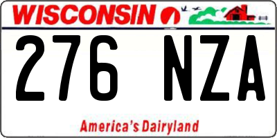 WI license plate 276NZA