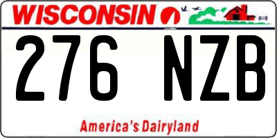 WI license plate 276NZB