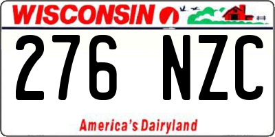 WI license plate 276NZC