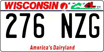 WI license plate 276NZG