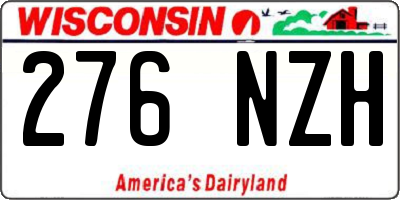 WI license plate 276NZH