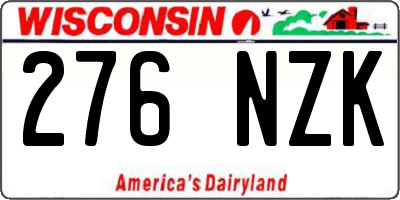 WI license plate 276NZK