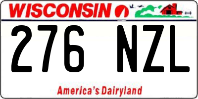 WI license plate 276NZL