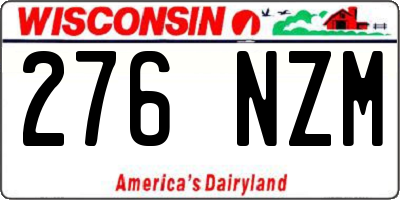 WI license plate 276NZM