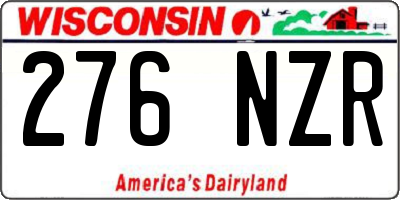 WI license plate 276NZR