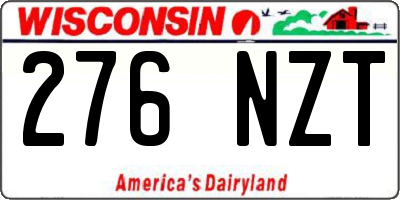 WI license plate 276NZT