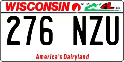 WI license plate 276NZU