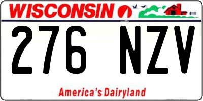 WI license plate 276NZV