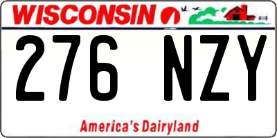 WI license plate 276NZY