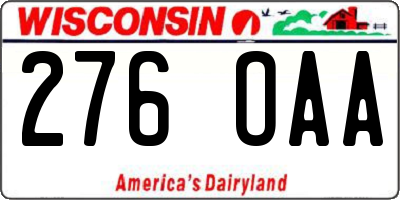 WI license plate 276OAA