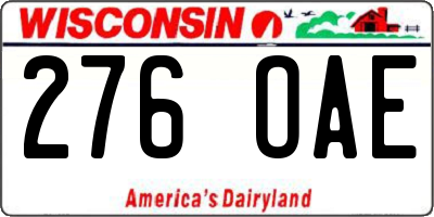 WI license plate 276OAE