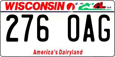 WI license plate 276OAG