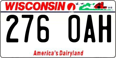 WI license plate 276OAH