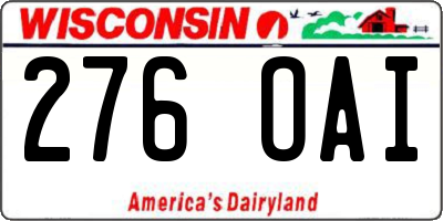 WI license plate 276OAI