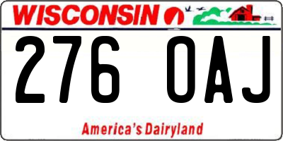 WI license plate 276OAJ