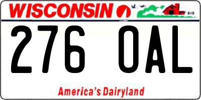 WI license plate 276OAL