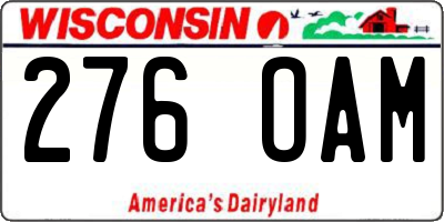 WI license plate 276OAM